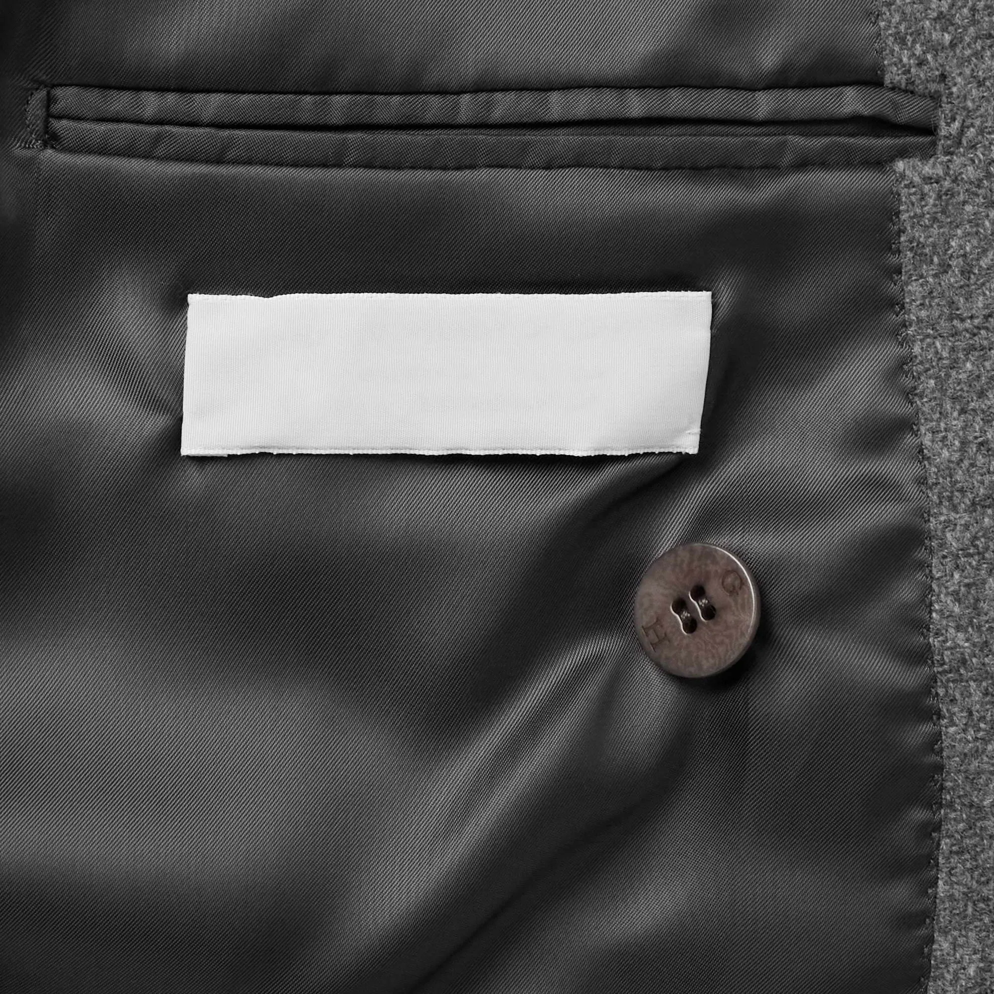 Custom Grey Double Breasted Virgin Wool And Cashmere Blend Suit Jacket