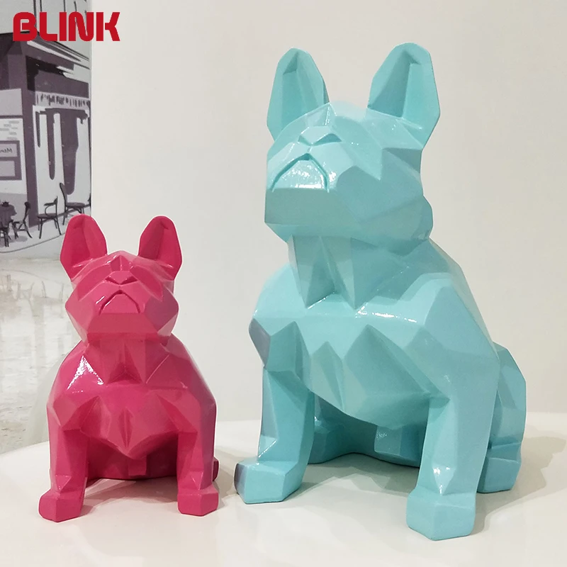 Polyresin Unique Custom Color S&M Size Indoor and Outdoor in Fiberglass Dog Animal Statues Home Decoration American Bully