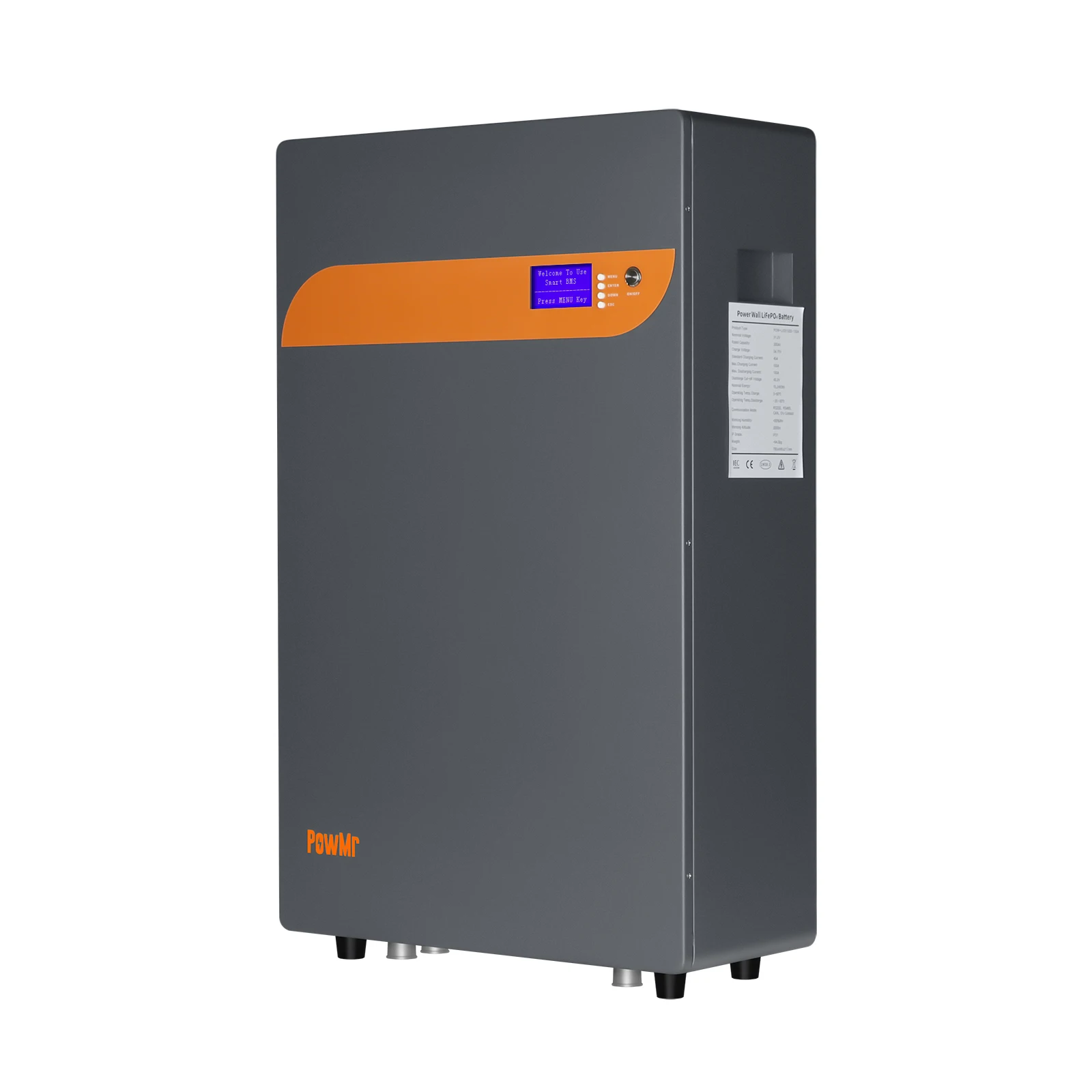 PowMr Wall mounted 51.2V 200Ah LiFePO4 Battery 10KWh Rechargeable Household Energy Storage Lithium ion Battery