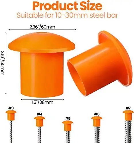 Standard Scaffolding Protection Mushroom Plastic Rebar Endcap