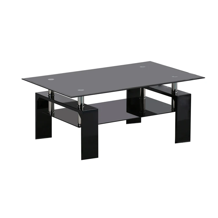 
nordic wood smart furniture shop modern luxury designer glass and metal wooden square black coffee table from china 