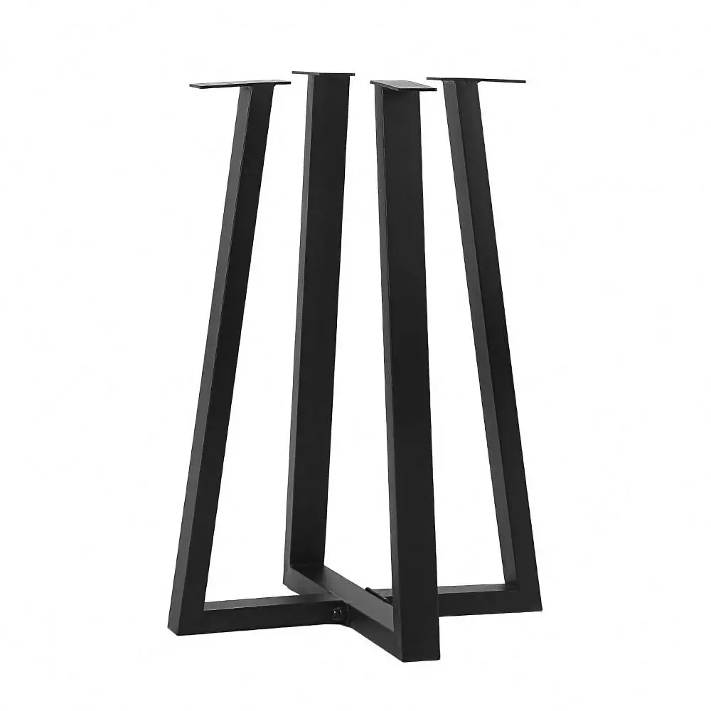 Table Base Black Industrial Rustic Square Tube Desk Cast Iron Dining Table Leg for DIY Coffee Table Bench Metal Furniture Leg