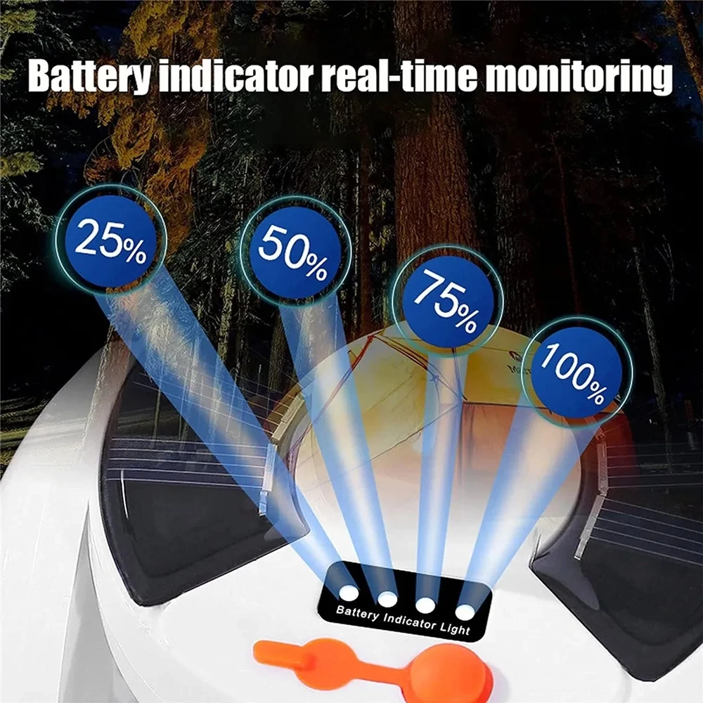 Outdoor power display camping solar emergency waterproof lighting rechargeable tent led search lanterns camping lights lamp