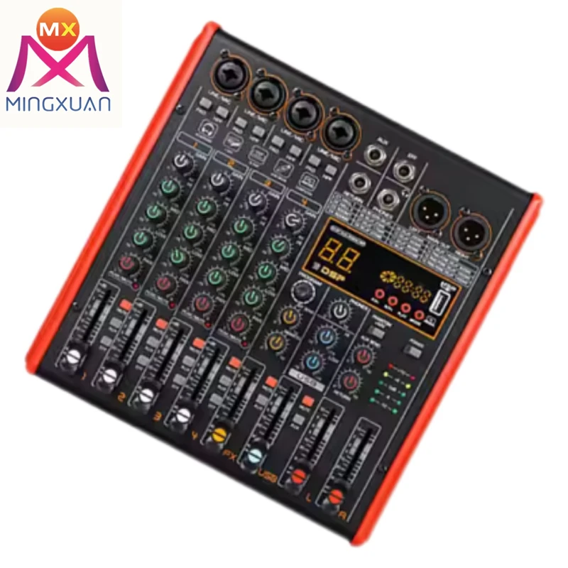 4 Channel audio digital mixers Professional Amplifier Mixer Home DJ Karaoke Computer