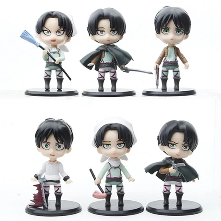 New 6pcs/set the 2nd generation attack on titan Eren action model figure toys