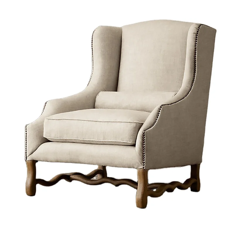 Hot Sales Home Furniture Living Room Solid Oak Leisure Eco-friendly Single Accent Chair