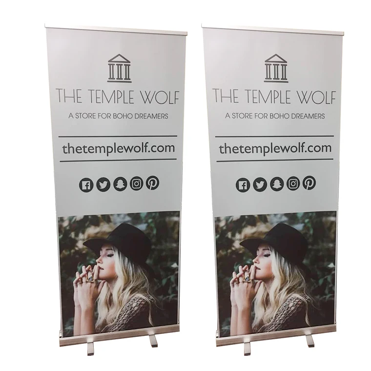 Customizable Digital Printing PVC Plastic Roll-Up Banner Stand for Advertising Various Models Including Card Box Magnetic Card