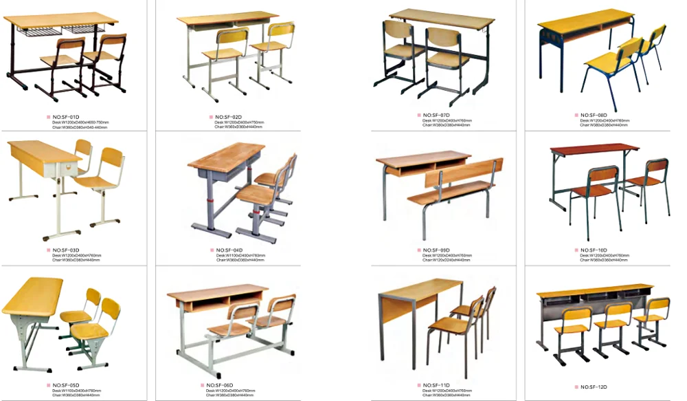 CE/ROHS school classroom desk and chair used for primary school