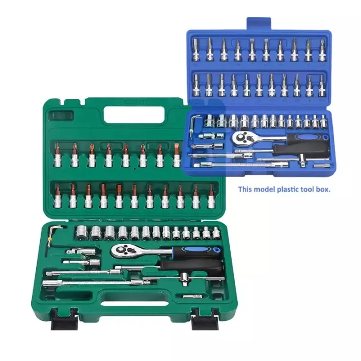 Wholesale Low Price Combination Set Repair Tools 46 Pcs 1/4 Inch Drive Socket Ratchet Wrench Set With Storage Case