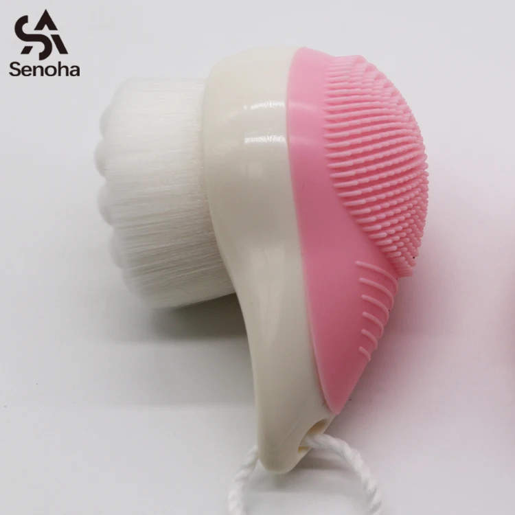 
Wholesale face cleaning hair fiber silicone dual-use face brush 