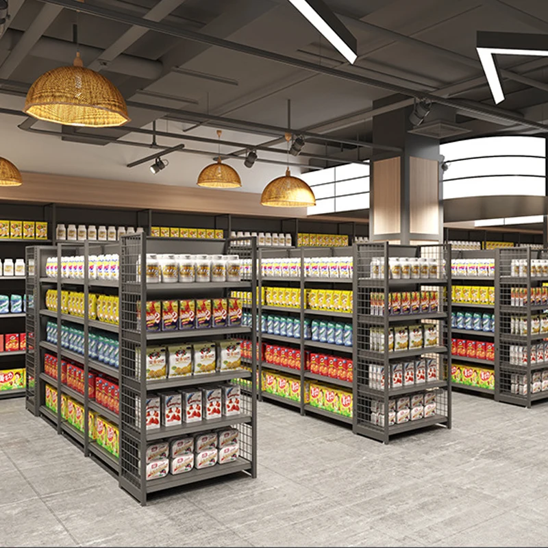 Supermarket Display Wholesale Gondola Shelving Racks Metal Shelves for the Store