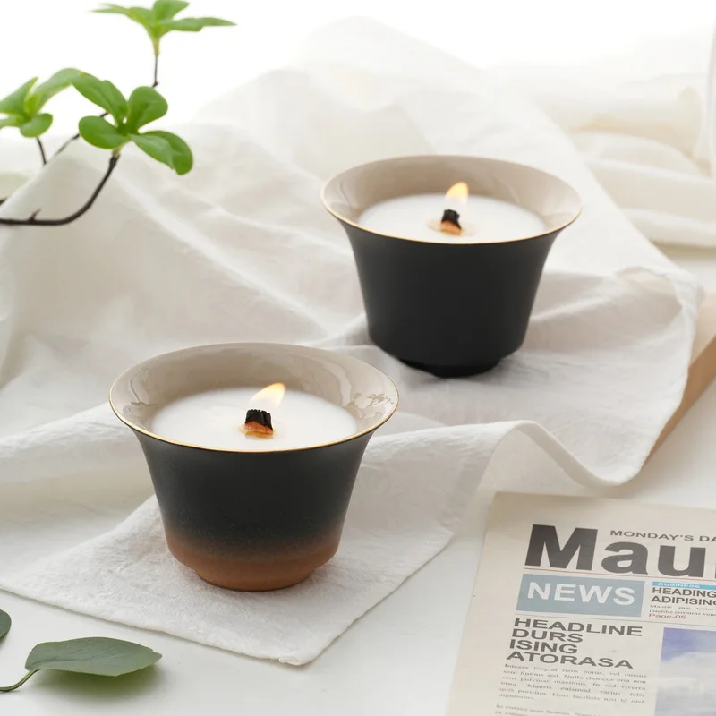 RAINCOAST 200g Soy Wax Scented Candle in Retro Ceramic Jar High Quality Home Decoration for Easter Occasions