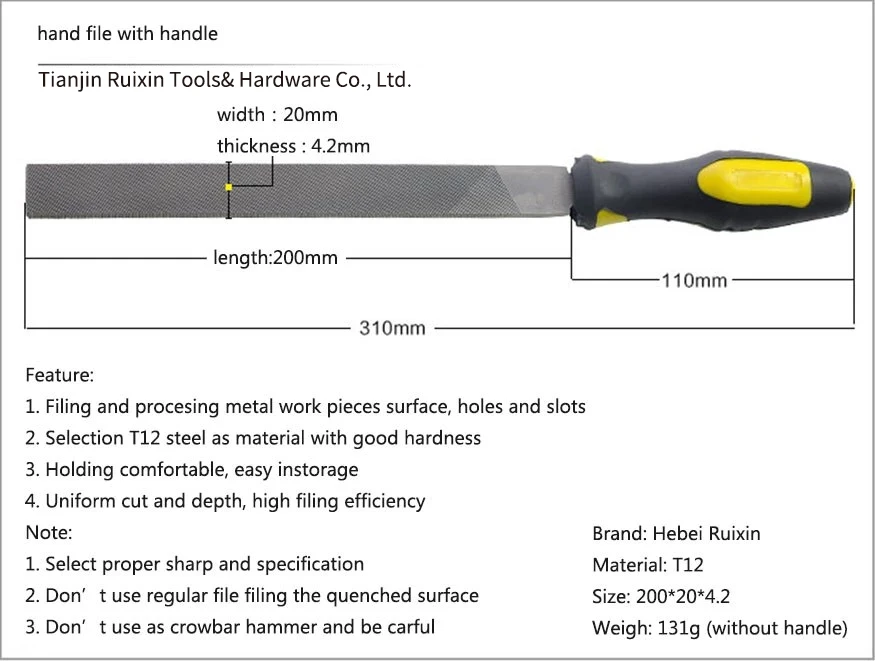 8 Inches american pattern wood handle files High Carbon wood rasp professional double cut diamond square files