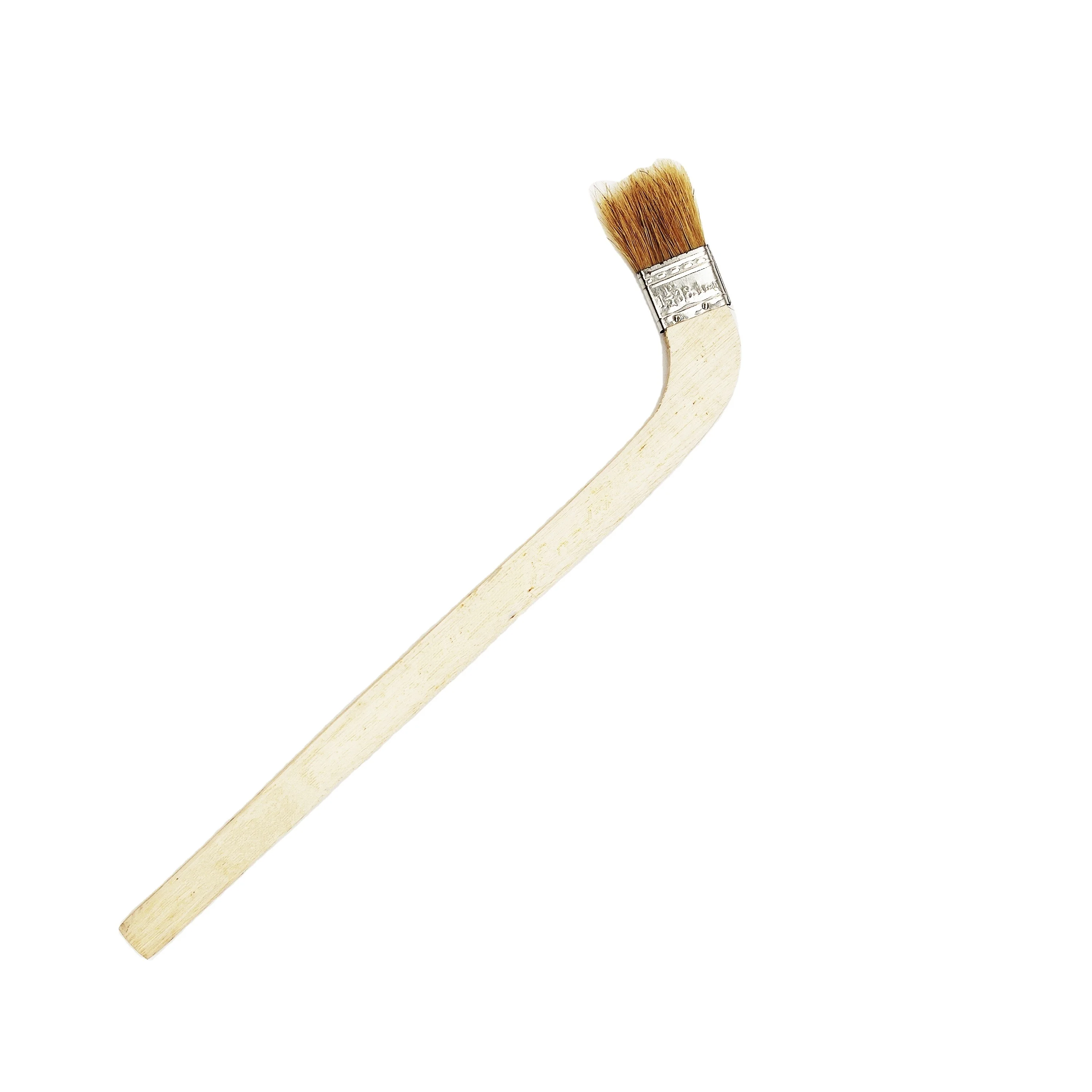 
Long curved wooden handle pure bristle paint brush 