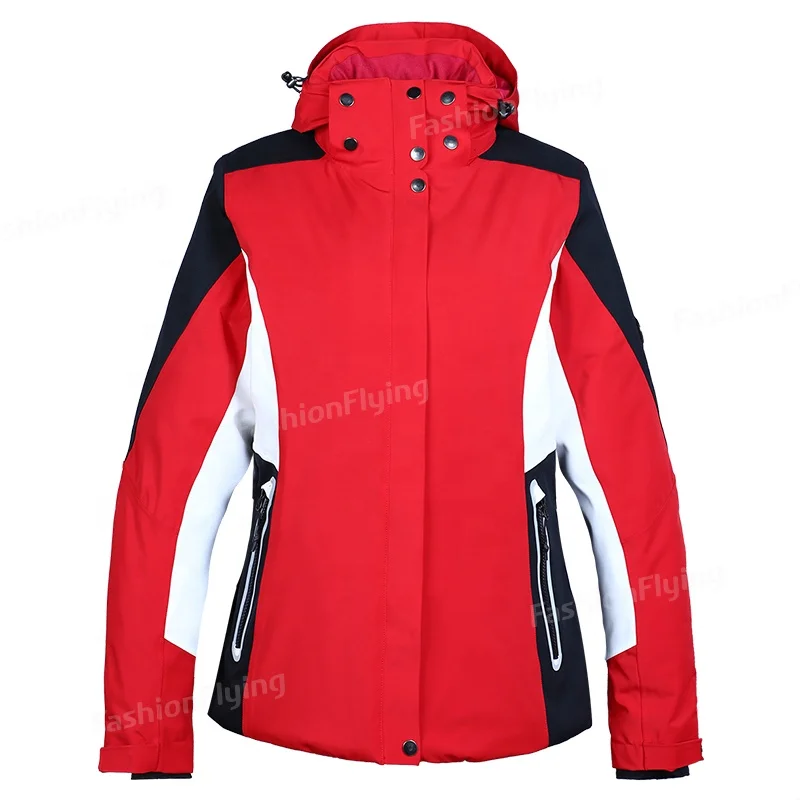 Custom Ladies Winter Sportswear Jacket Waterproof Polyester Ski Jacket for Women Windproof and Plus Size for Adults