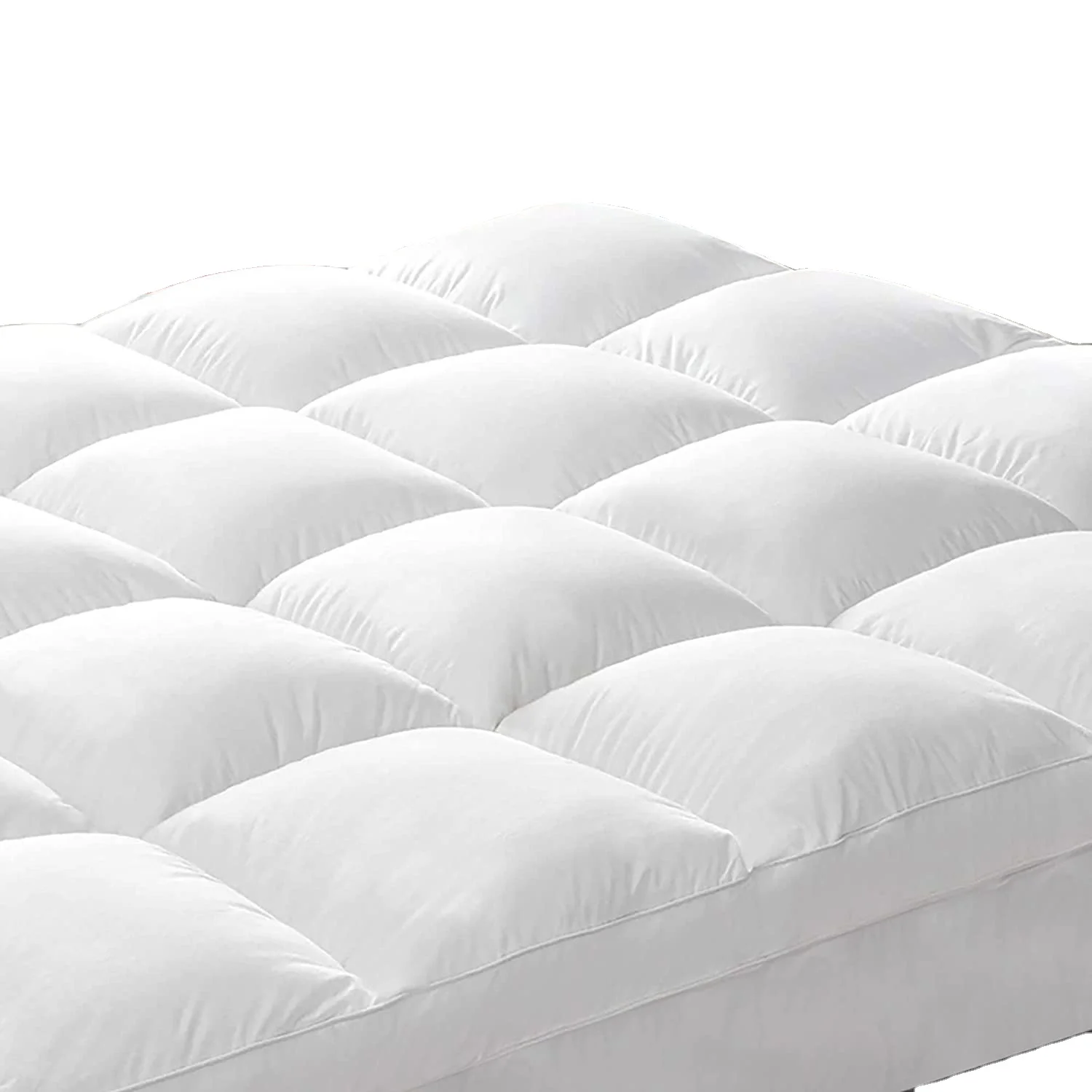 Modern Extra Thick King Size Cooling Mattress Topper Knitted Fabric Cover down Alternative Bed Pad for Home Apartment