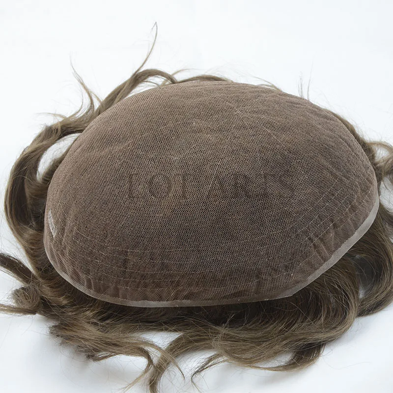 
8x 10 inches the best breathable and natural looking fine Swiss lace light brown toupee indian human hair 
