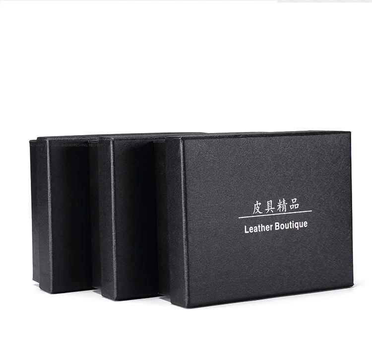 Недорогая пустая жесткая картонная крышка и подарочная коробка с индивидуальным дизайном для кожаных изделий Мужская упаковочная кожаного