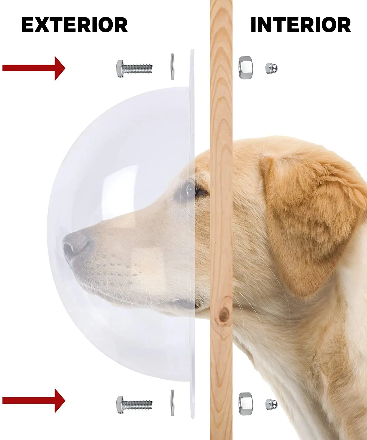 Pet Dog Fence Window - Clear View Dome Pet Peek Window acrylic fence window pet peek window, Horse,Even Children