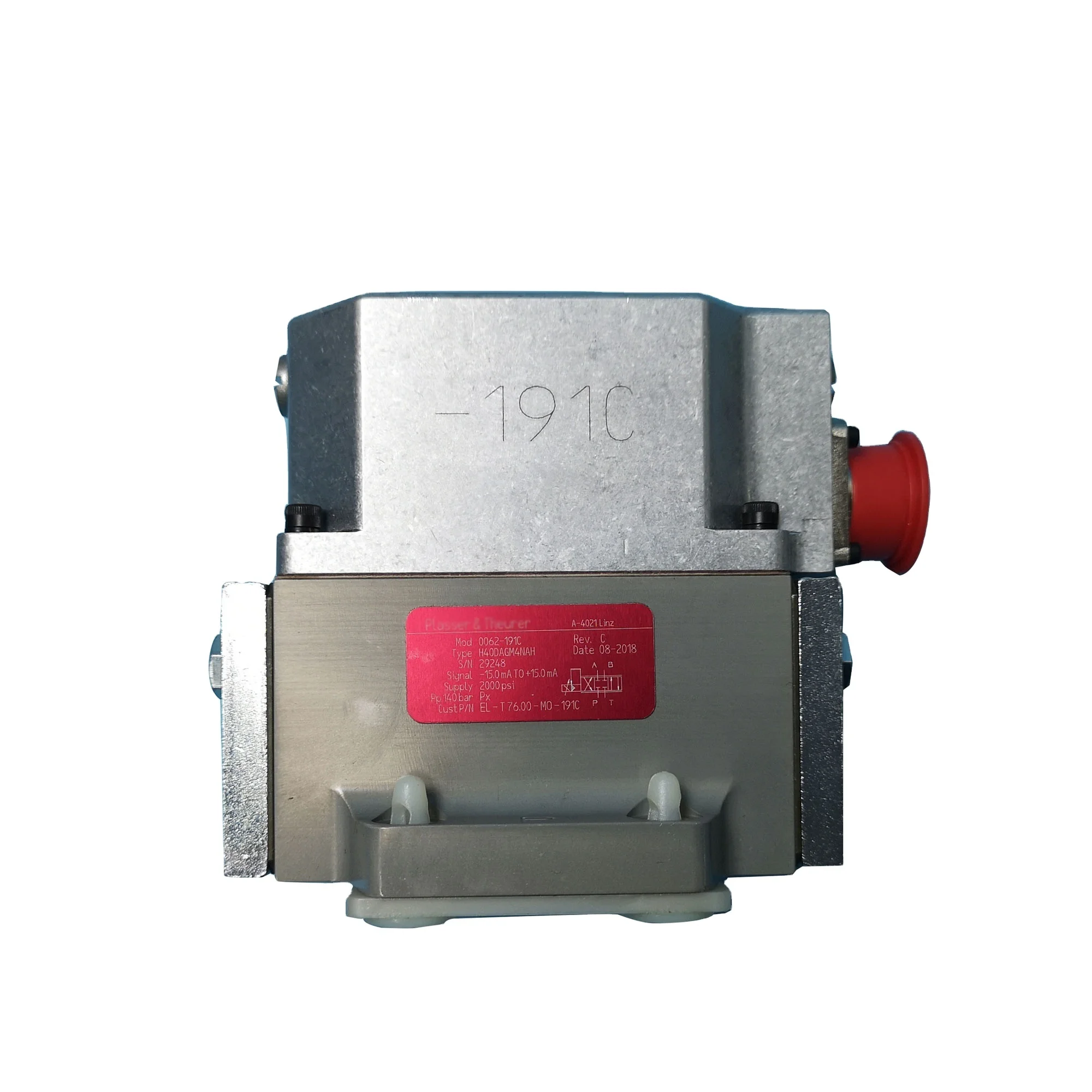 Hydraulic Servo Valve With The Red Label For Railway Tamping Maintenance Equipment Of Plasser Type EL T76 00MO 191C H40DAGM4NAH