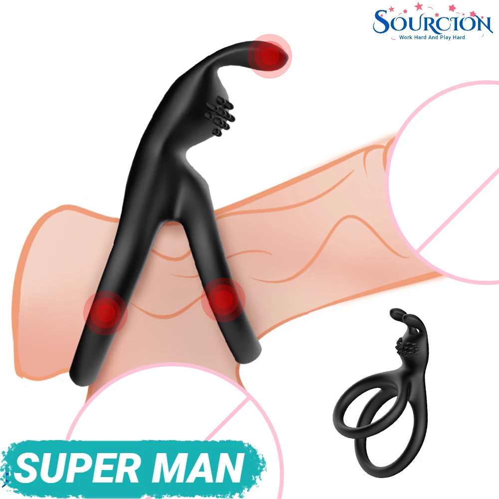 
SWT Male Cocking Ring For Men Delay Trainer Penis Rings Masturbating Sex Machine Sex Toy For Adult Gay Couple No Vibrator 