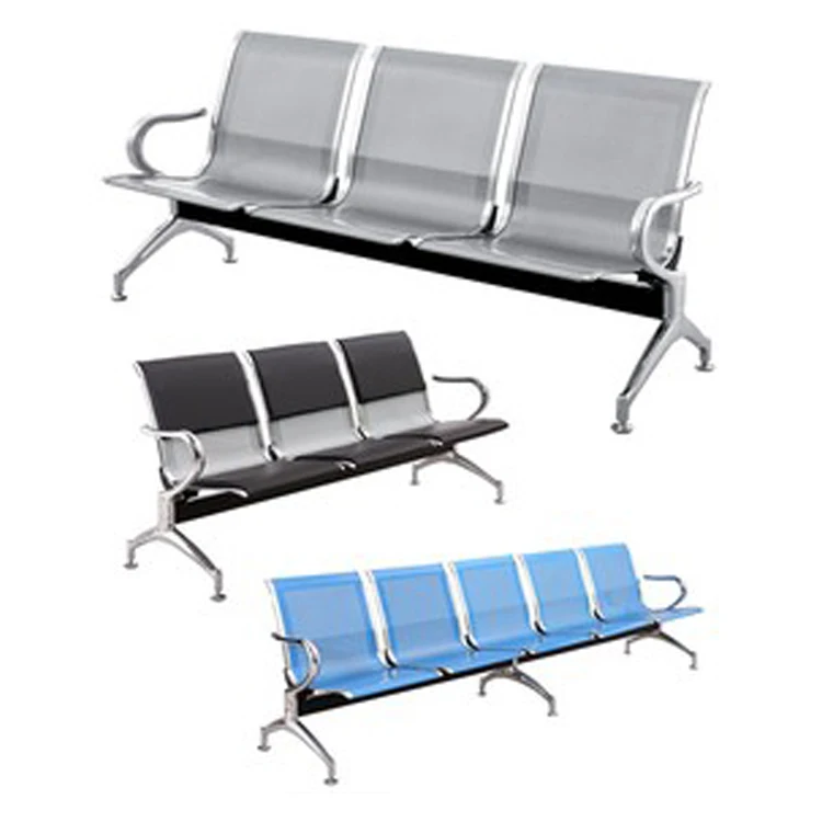 Airport waiting metal chair used hospital waiting room public waiting three seats chair
