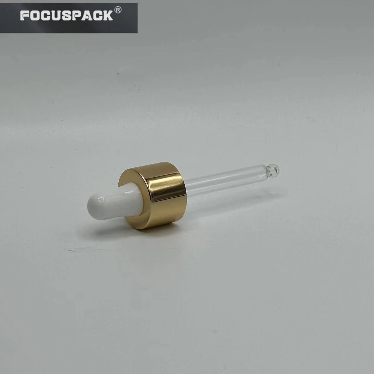 Classical din 13/415 din 18/410 din 18 / 415 glass dropper with pipette smooth aluminium collar