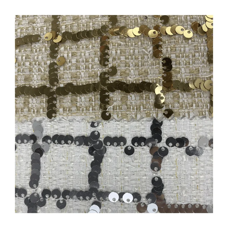 Simple black and white plaid small fragrance woolen woven skirt fabric