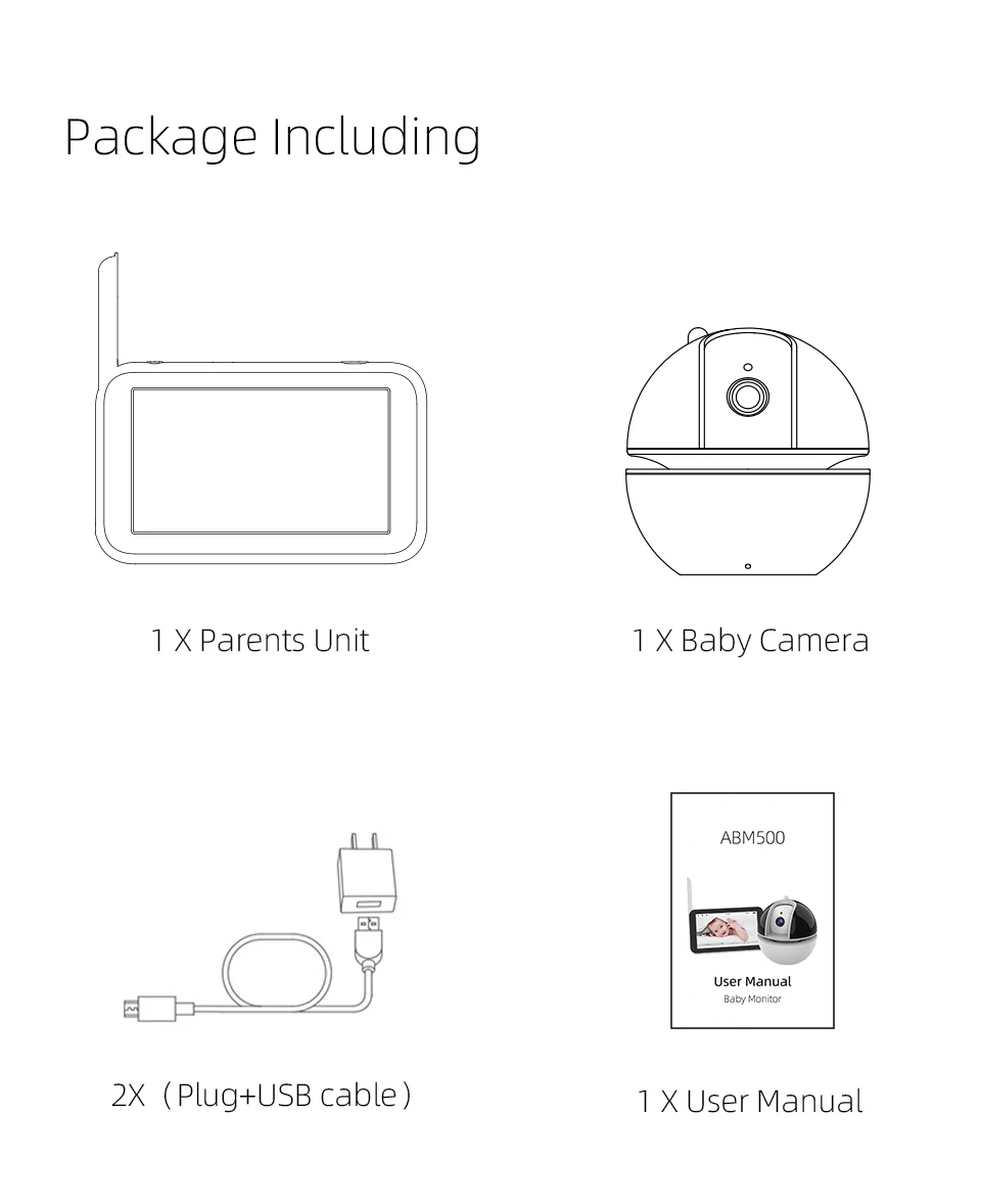 
New Baby Monitor with 5inch Smart Touch Display Wireless HD 720P PTZ Baby Cameras Wholesale Video Baby Monitoring Camera 