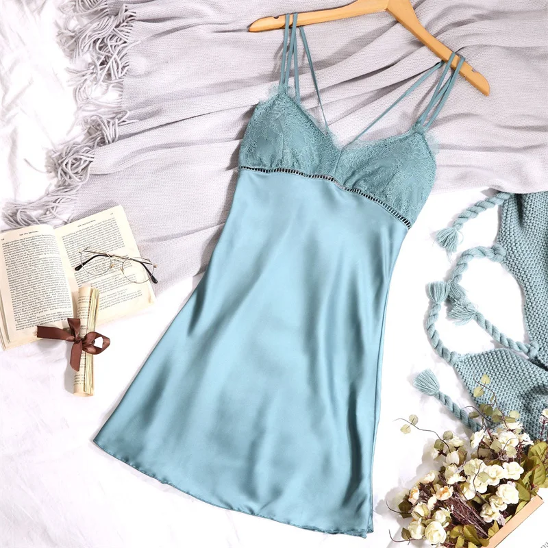 Lady Pijama Lace Pillama De Mujer Lingerie Bodysuit Soft Pyjama Silk Robe Femme Satin Pajama Woman Night Sexy Sleepwear