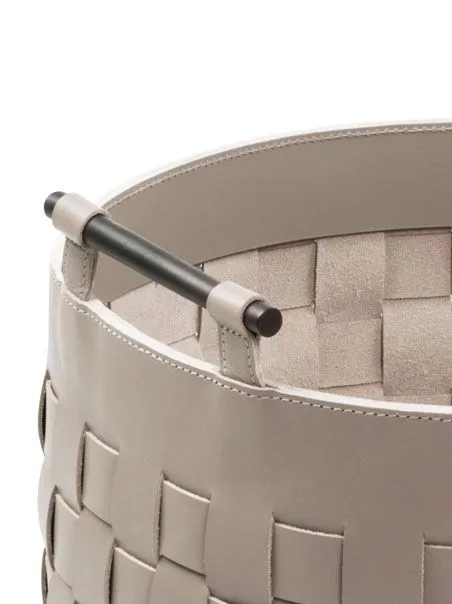 Multi-purpose leather braided dirty clothes storage basket organizer