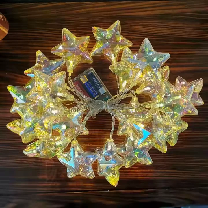 Christmas festive atmosphere decorated colorful neon star lights party selling style