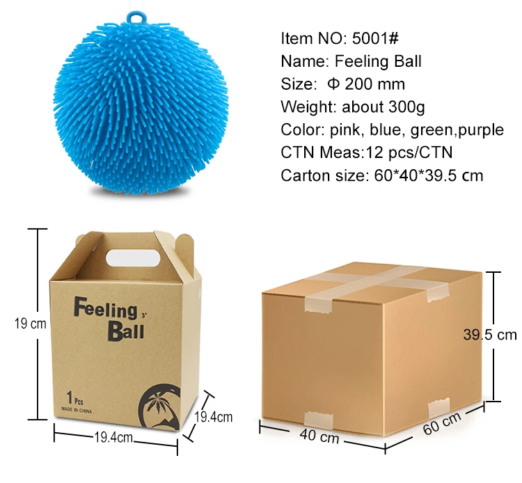
Sisland Factory Supply Soft Kids Giant Puffer Stress Relief Ball Toy 