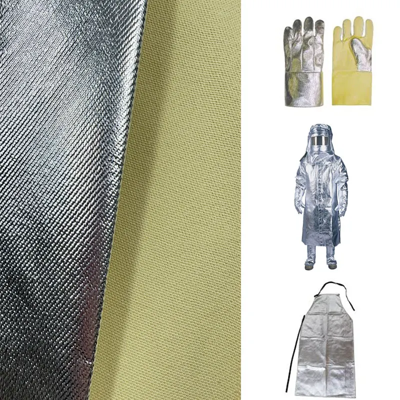 Flame Retardant FABRIC Heat Resistant ALUMINIZED MODACRYLIC FABRIC with aluminum foil