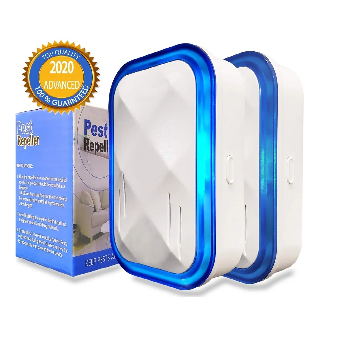 Электронный ультразвуковой отпугиватель вредителей с вилкой 2020 и сторонним контролем