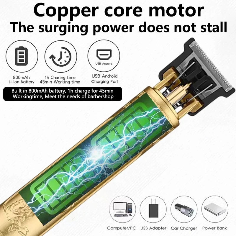 T9 Hair Clipper Repair Beard Shaving Body Hair Trimmer Clippers Corteiz Electric Machine Men Haircut Machine 0mm Barber Shaver