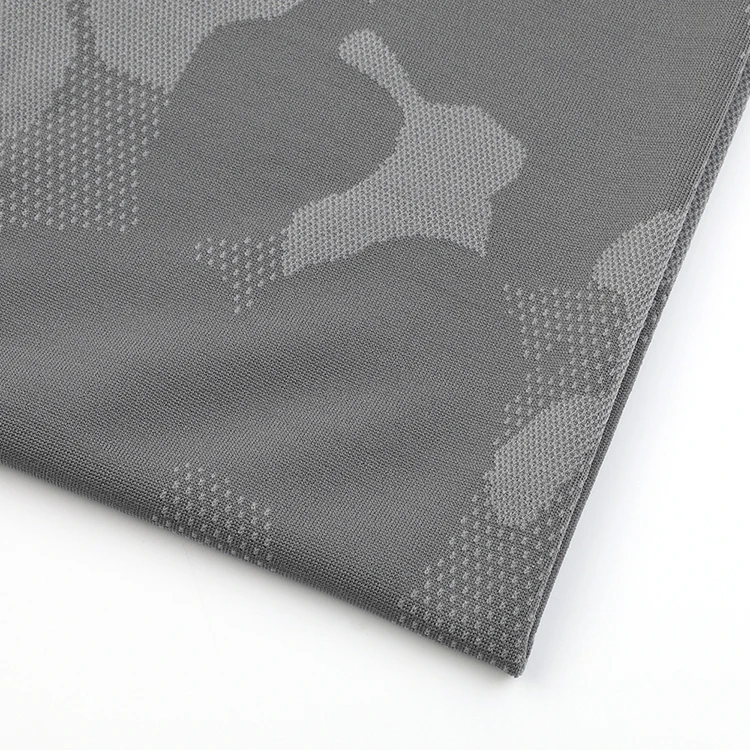 
Stretch mesh polyester spandex camouflage custom jacquard knitted sports fabric 