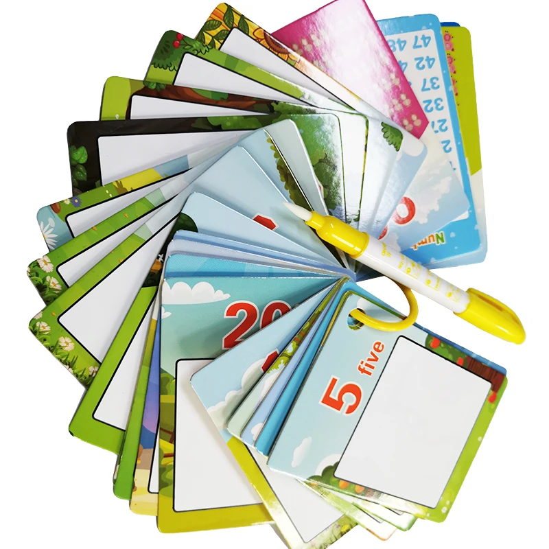 English learning toys kids water drawing learning cards with doodle pen