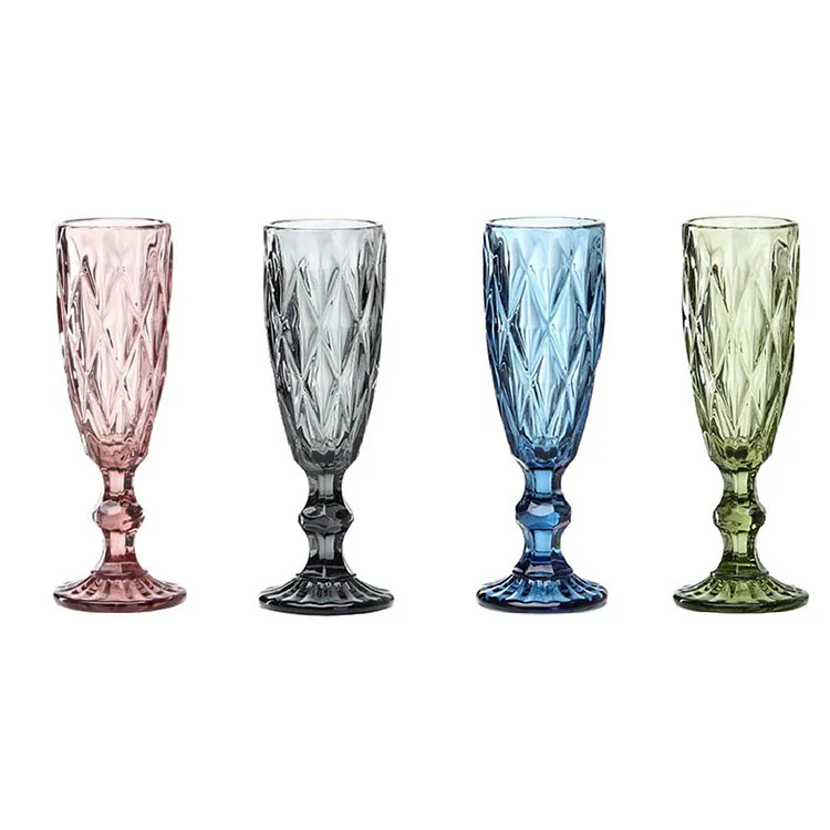 Factory Wholesale hand crafted custom crystal bar glassware drinkware wine drinking champagne glasses flutes set champagne glass