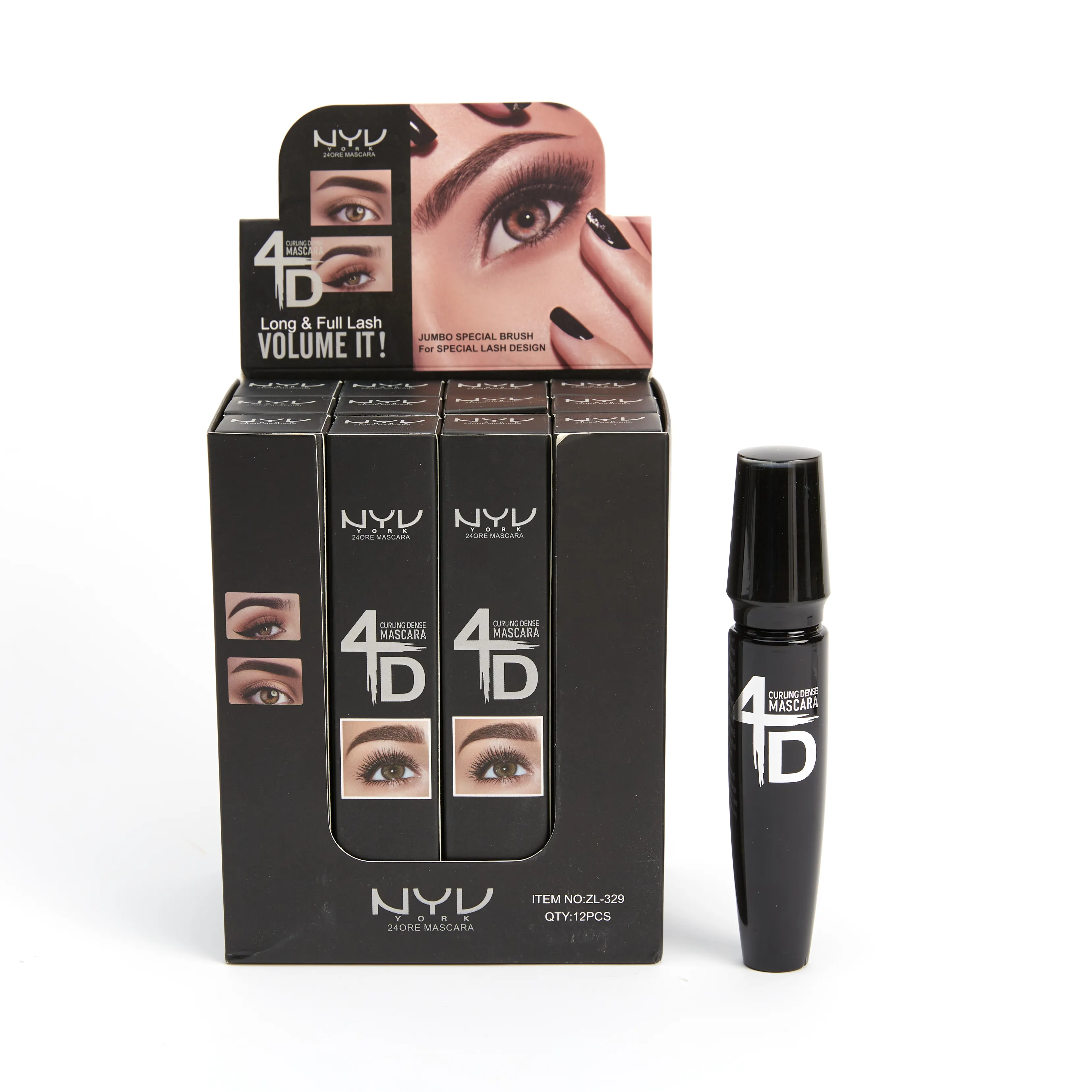 Wholesale 2019 New Long Lasting Waterproof Volume Mascara 3D Eyelashes Fiber Long Thick Curling Mascara