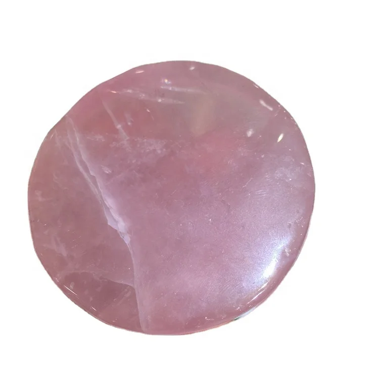 
Wholesale Natural Crystal High Quality Cheap Price Polished Pink Rose Quartz Round Cake Slice For Carving 