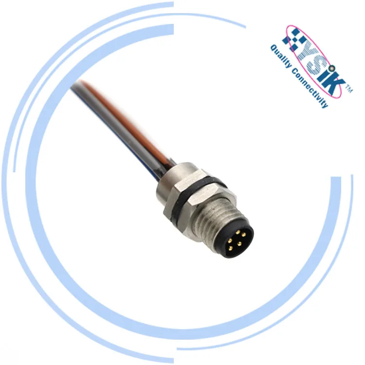 Circular M8 Connector Female Male Panel Mount Connector 3 4 5 6 8 pin Shielded Single Wires to JST Aviation Connector
