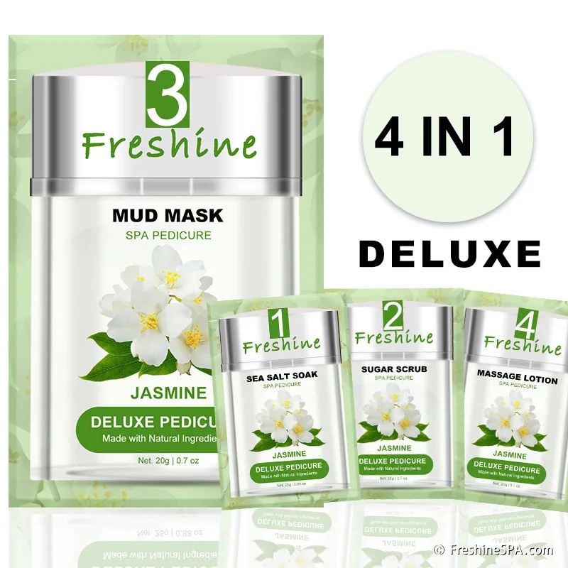 Freshine 4 Step Deluxe Pedicure Dead Sea Salt Relaxing Spa Kit Pedicure And Manicure Foot Bath Soak Salt Natural Pedi In A Box