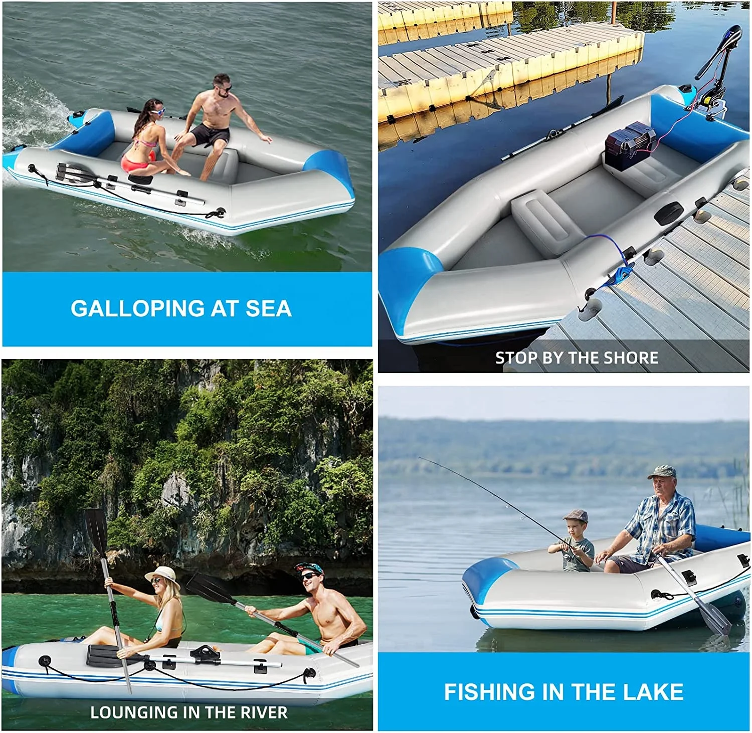 New Top Quality Hot Selling 2023 China Product Cheap Durable 2-4 Person Inflatable Boat PVC/ Hypalon Material Aluminum Boat