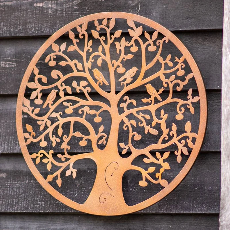 Modern Art Cut Metal Wall Hanging Decorative Tree of Life Wall Art Decor corten Steel Crafts