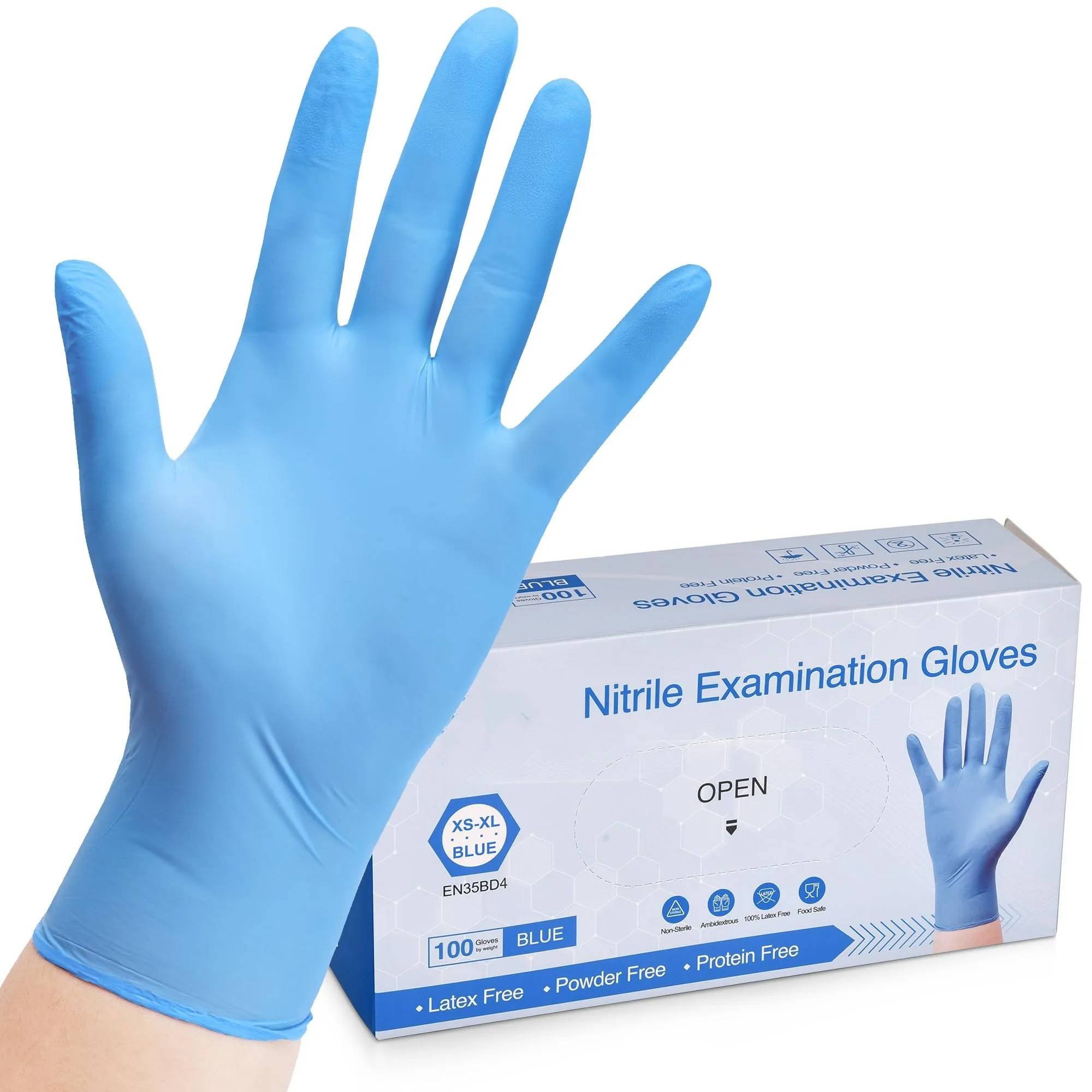 Factory Disposable Nitrile synthetic gloves Free Powder White household and work protective vinyl blend Gloves