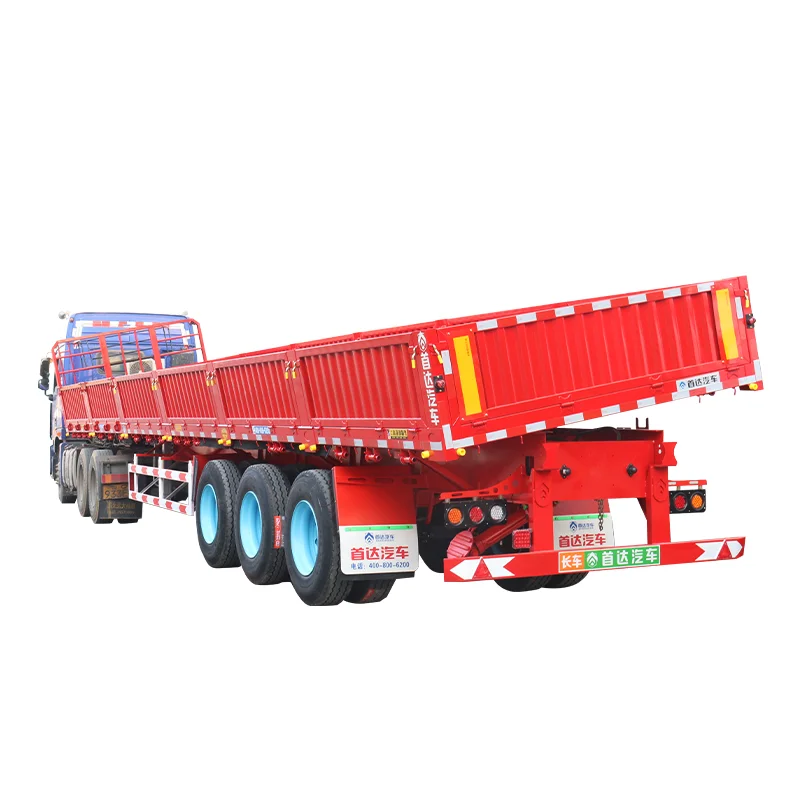 3 axel truck trailers for sale Side Dump truck trailer lifting hydraulic deck Chinese-exported truck