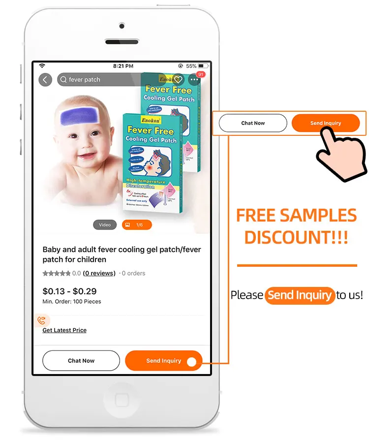 OEM service Instant Pain Relief Reducing Headache Cooling Fever Patch