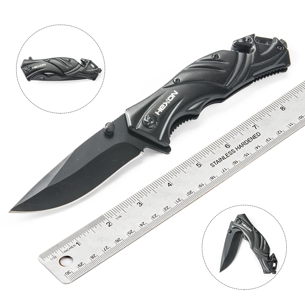 Outdoor glass breaker rope cutter camping hunting survival activities folding pocket knife