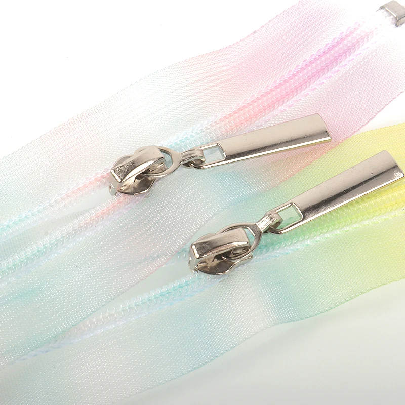 Fashion Eco-Friendly Nylon Zipper Open End Zip Colorful Teeth Long Chain Nylon Zipper